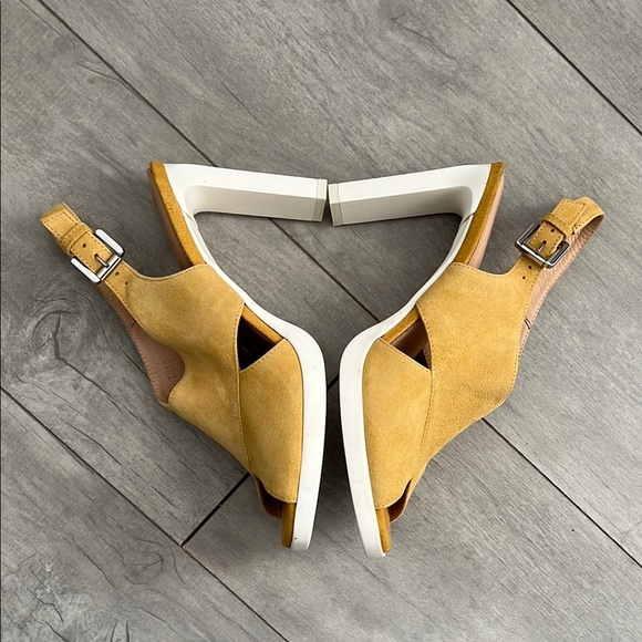 GEOX RESPIRA Jenieve Yellow Slingback Suede Sandals, Size 38/8 - Picture 5 of 9